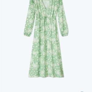 SummerSalt Floral Caftan Green Dress NWT